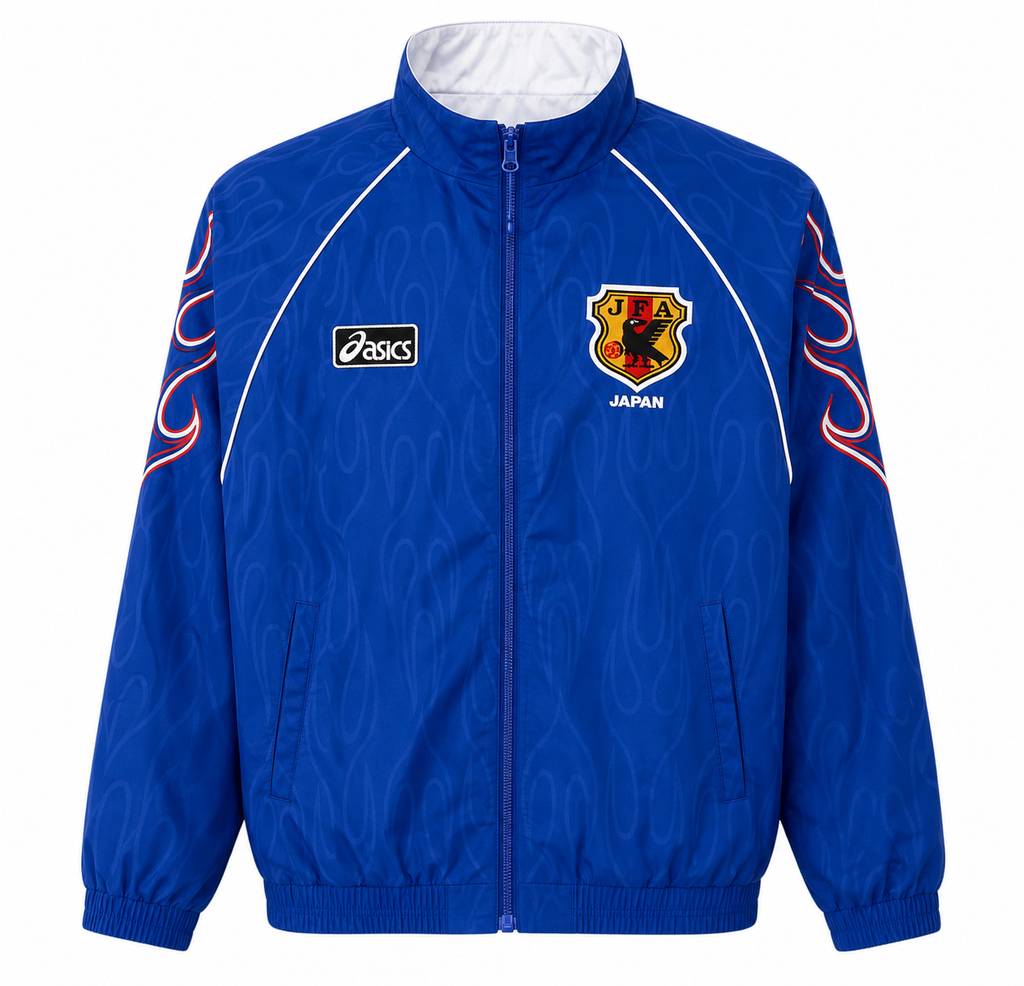 Cortavientos Reversible Retro Japón - Blanco/Azul