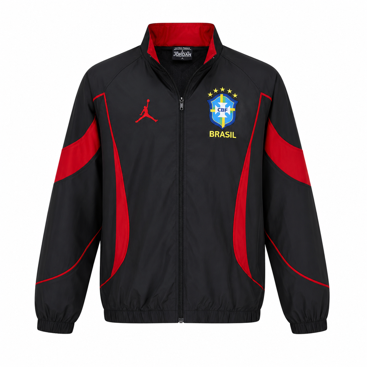 Cortavientos Brasil Mundial 2026 - Negro y Rojo