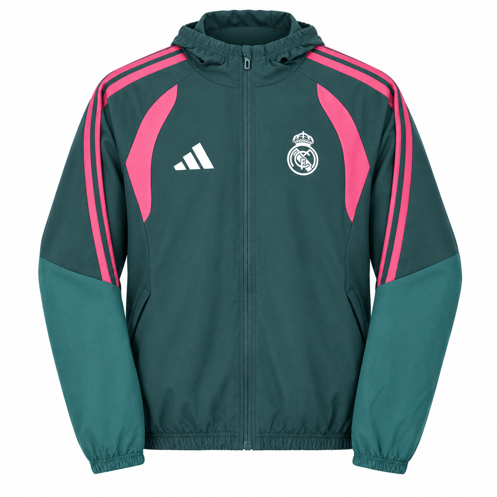 Cortavientos Real Madrid 2026/27 - Verde/Rosa