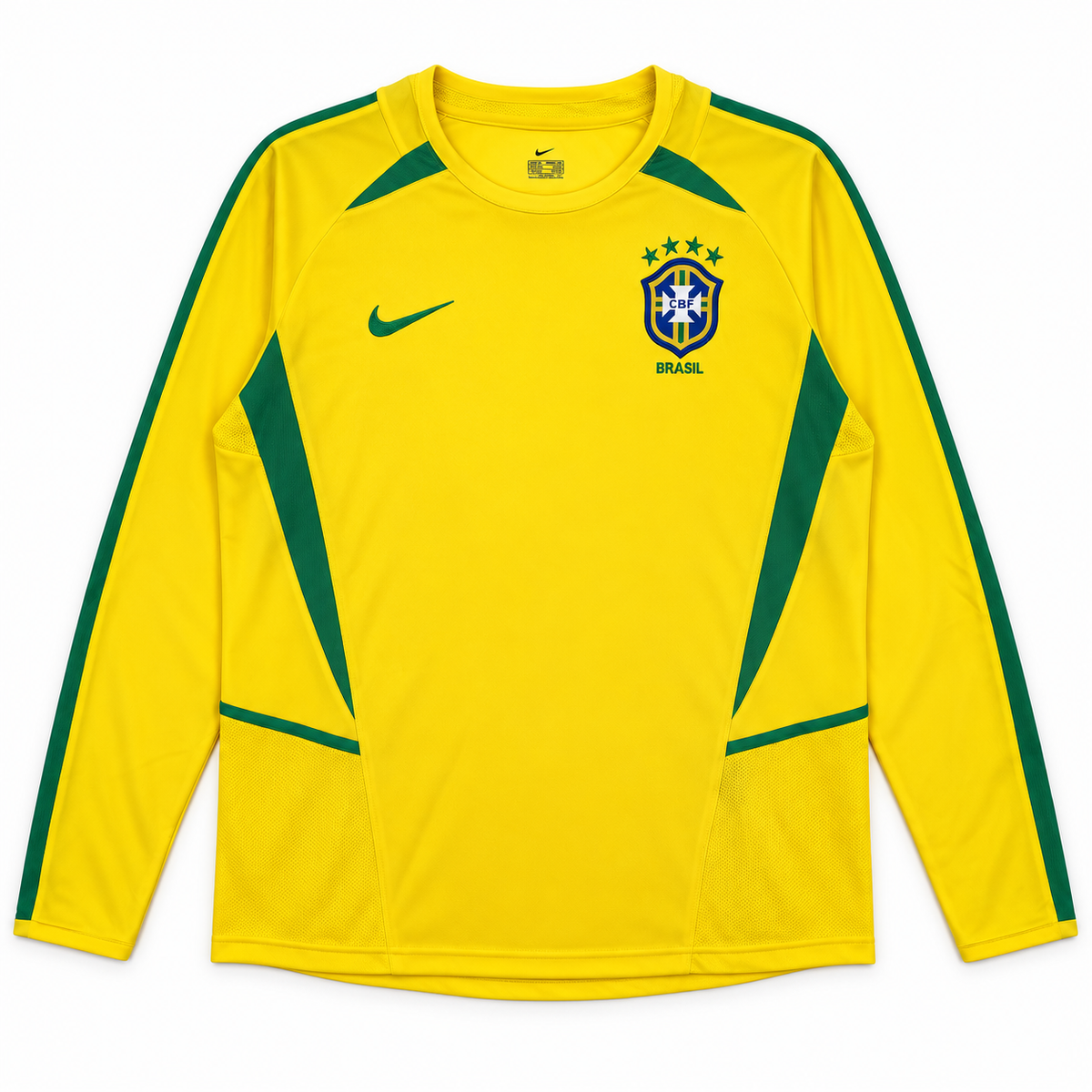 Camiseta Retro Brasil 2002 - 1ª Equipación Manga Larga