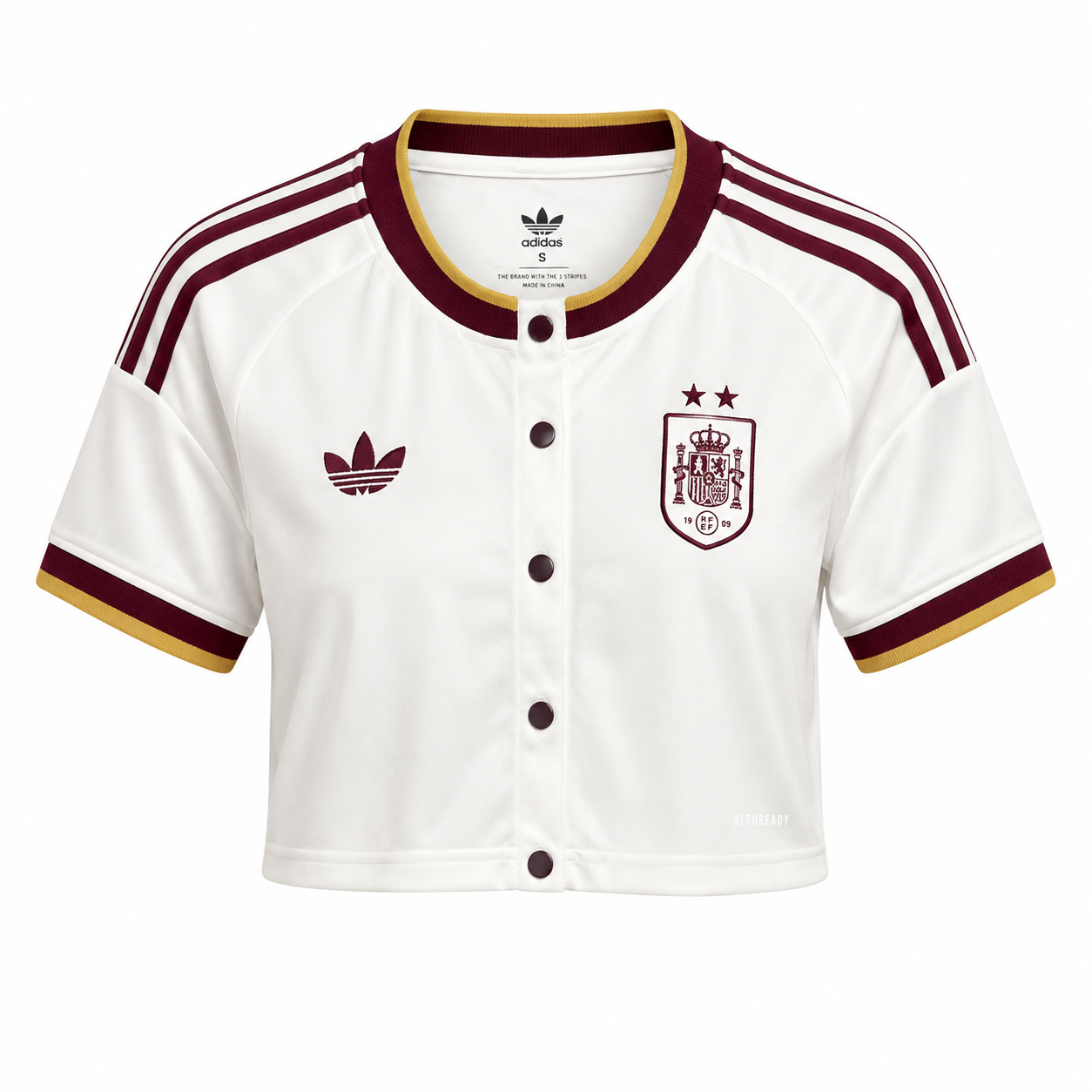 Crop Top Mujer España Mundial 2026 - 2ª Equipación (2 Estrellas)