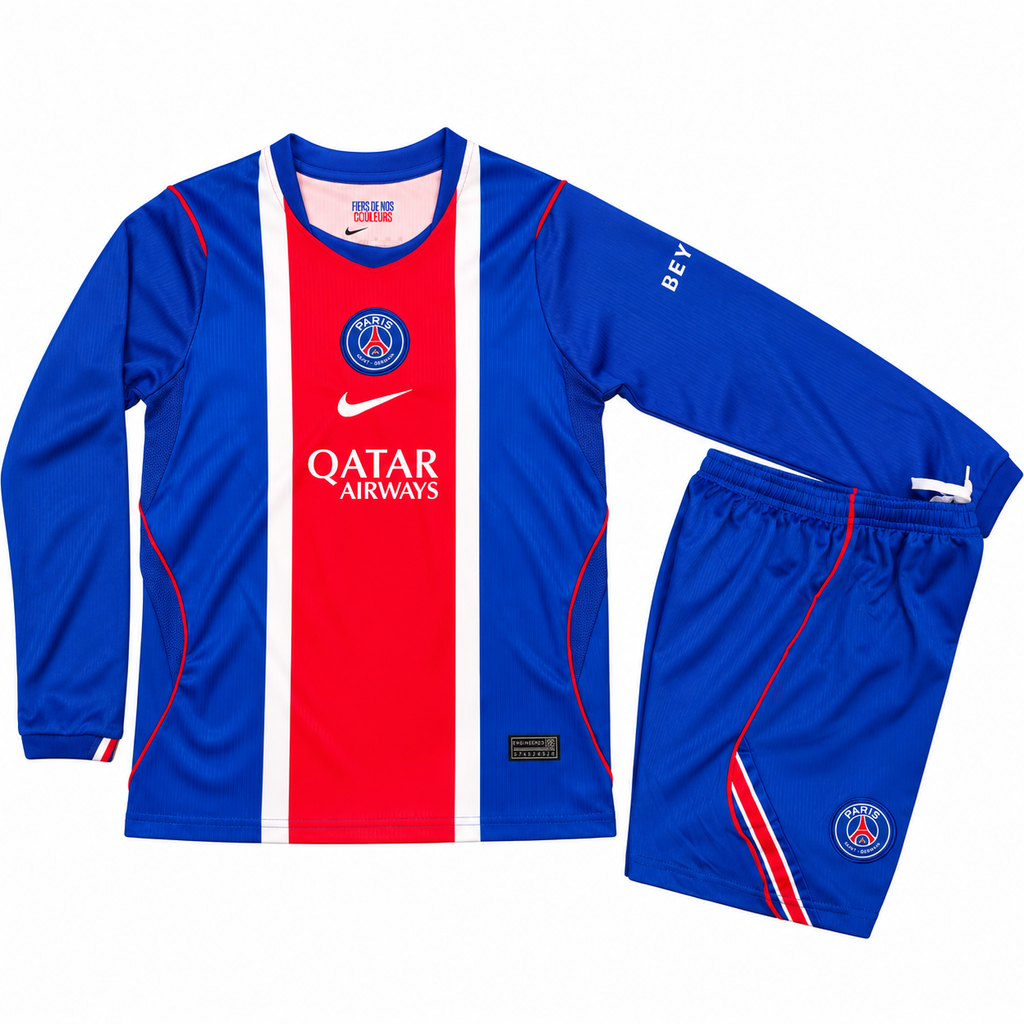Conjunto Infantil Paris Saint-Germain 2026/27 - 1ª Equipación Manga Larga — frontal