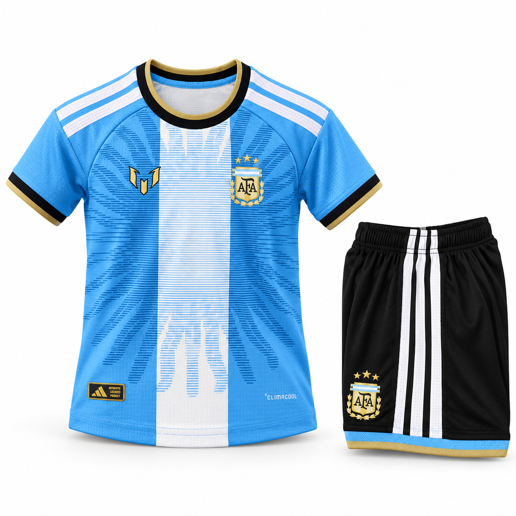 Conjunto Infantil Argentina - Edición Especial Despedida Messi (Celeste) - Frontal
