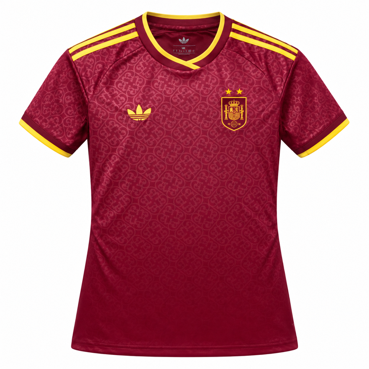 Camiseta Mujer España - Edición Especial Granate (2 Estrellas), frontal