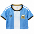 Crop Top Mujer Argentina - Edición Especial Messi (Celeste) - Frontal