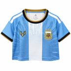 Crop Top Mujer Argentina - Edición Especial Messi (Celeste) - Frontal