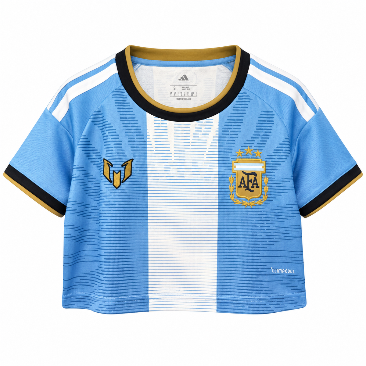 Crop Top Mujer Argentina - Edición Especial Messi (Celeste) - Frontal