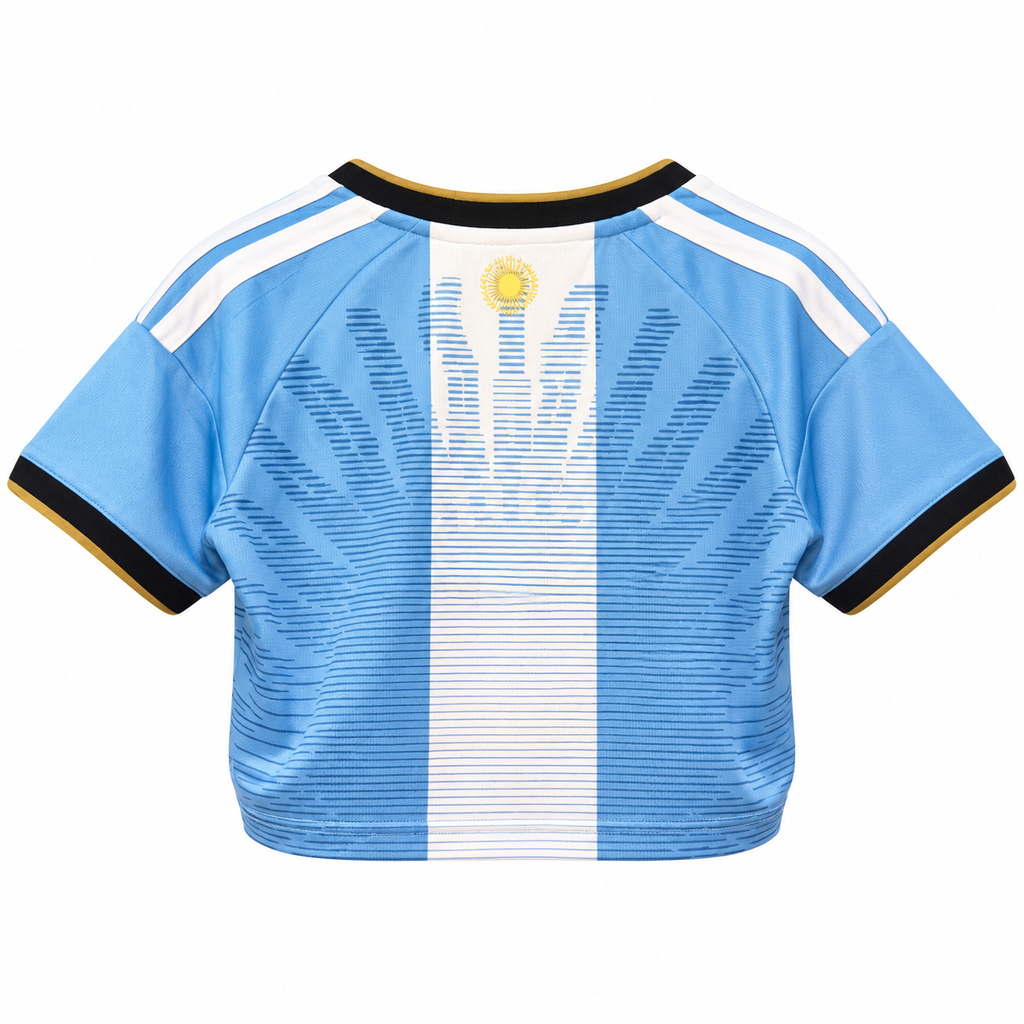 Crop Top Mujer Argentina - Edición Especial Messi (Celeste) - Trasera