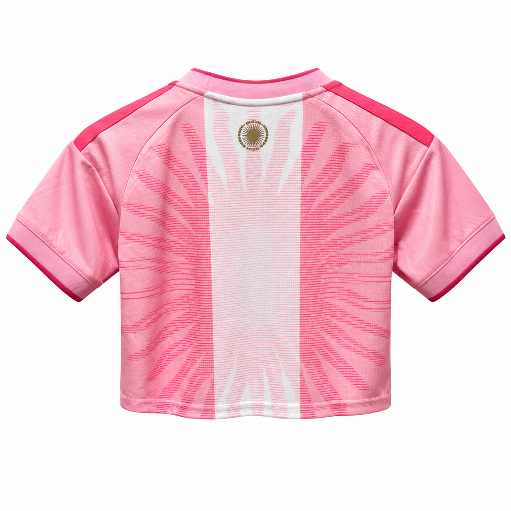 Crop Top Mujer Argentina - Edición Especial Messi (Rosa) - Trasera