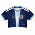 Crop Top Mujer Argentina - Edición Especial Messi (Azul Marino) - Frontal