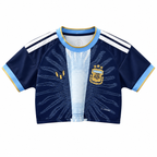Crop Top Mujer Argentina - Edición Especial Messi (Azul Marino) - Frontal